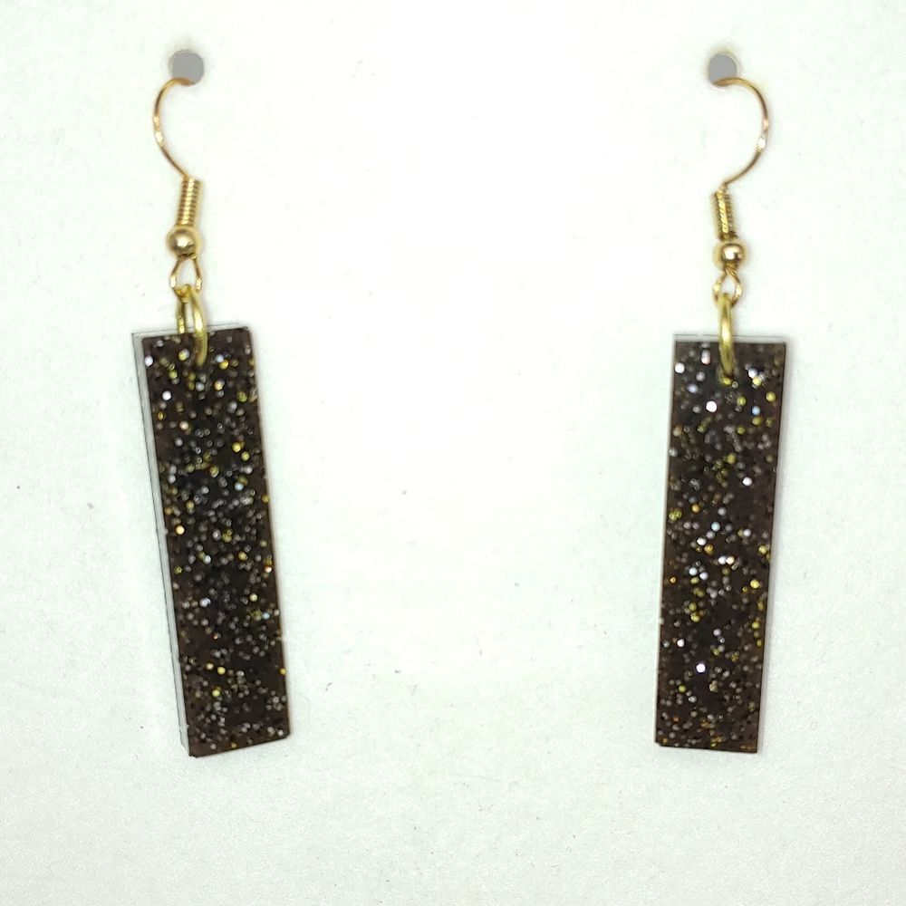 Earrings Rectangle Glitter